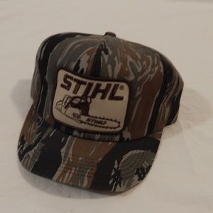 Vintage* Stihl camo print snap back cap